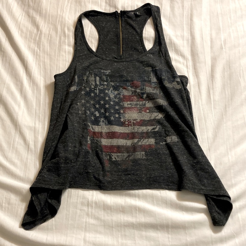 Love Free American Flag Tank Top